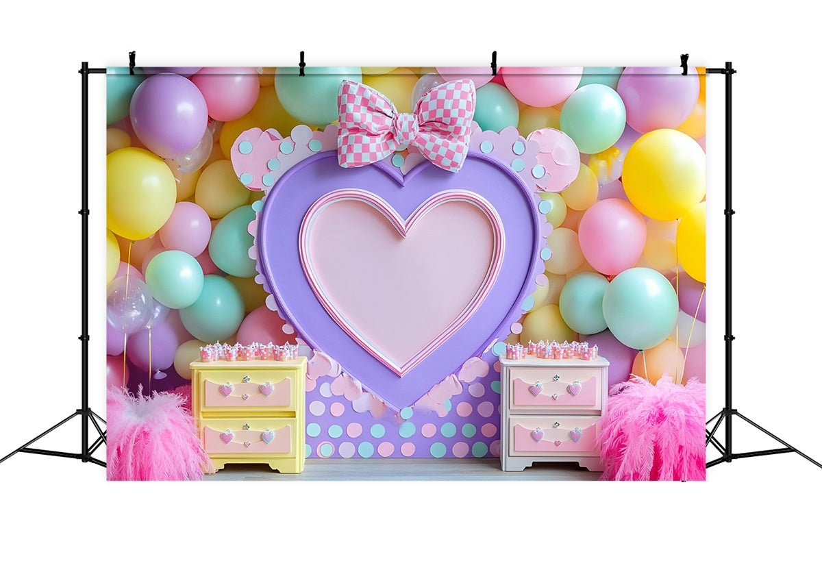 Toile de fond Photo Anniversaire Bébé Rêve de Ballons Pastel GQ6-343