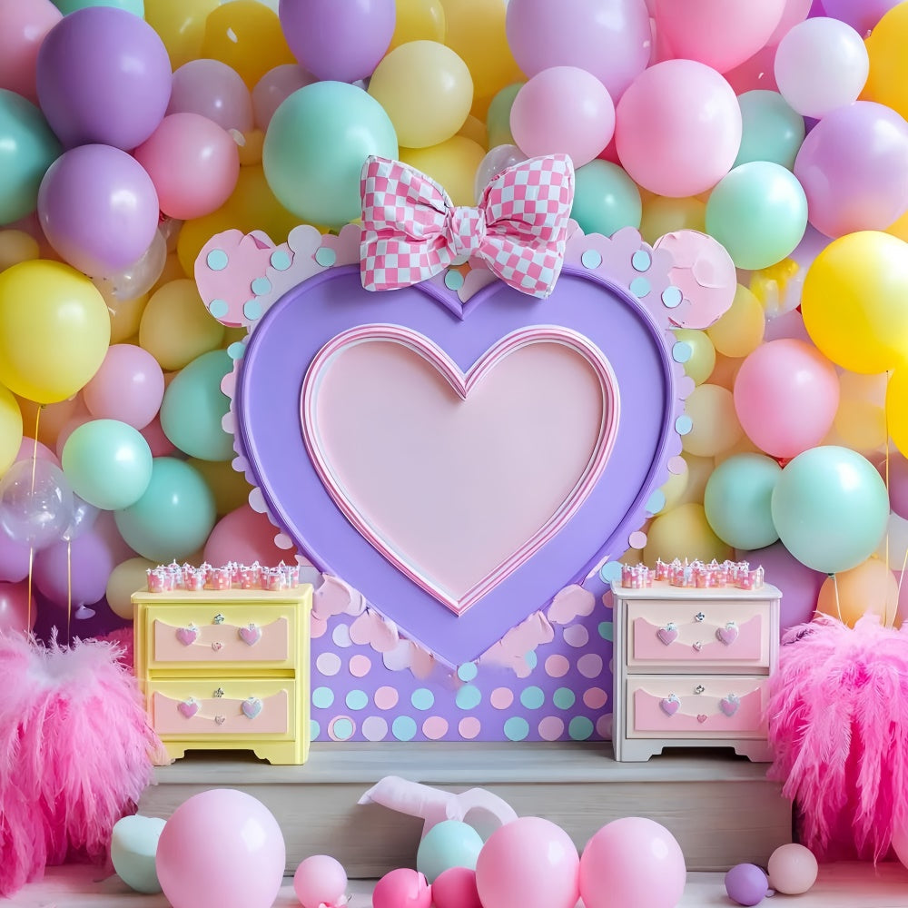 Toile de fond Photo Anniversaire Bébé Rêve de Ballons Pastel GQ6-343