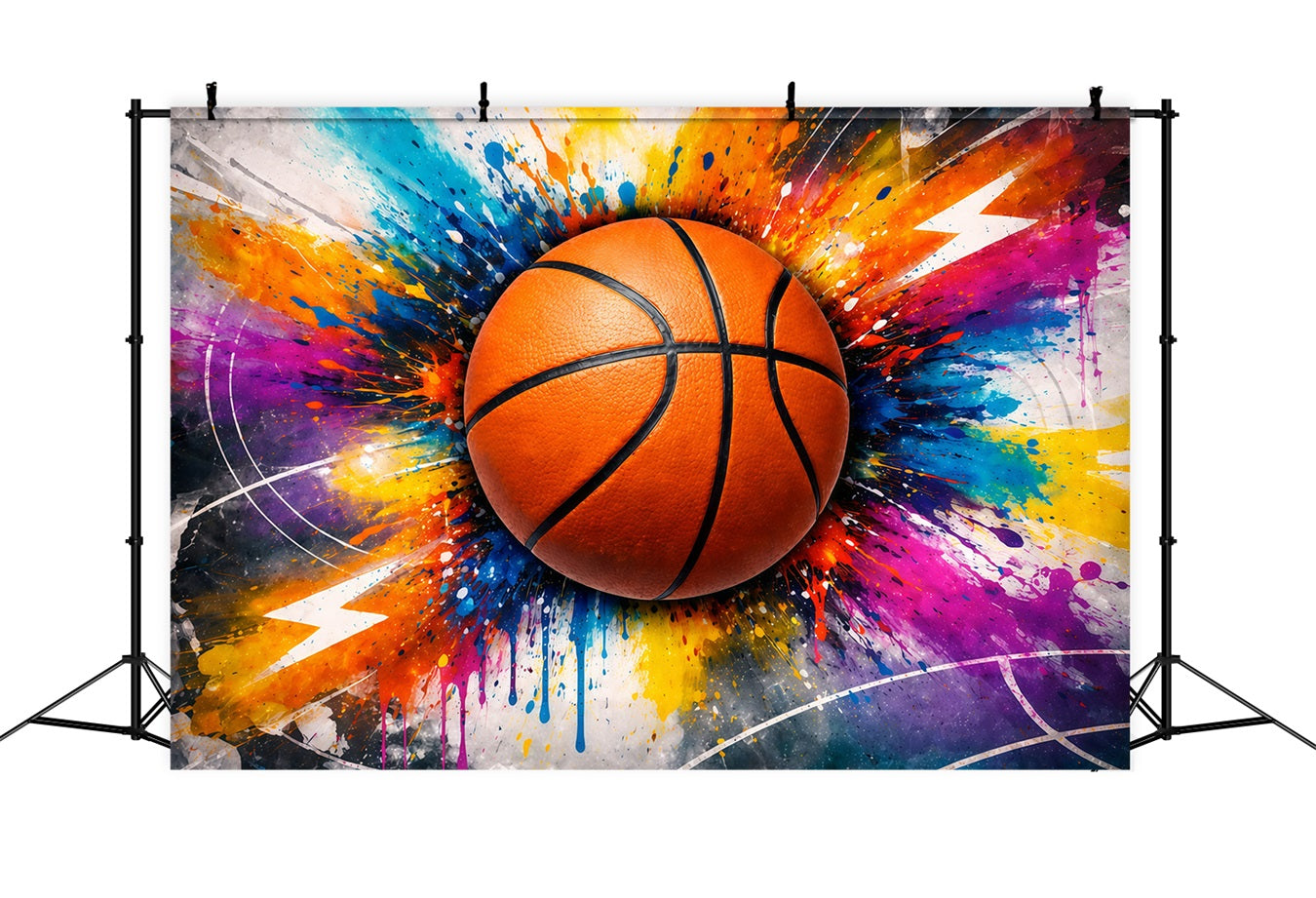 Toile de fond Photo Basketball Mur de graffiti Abstrait Éclaboussures Peinture GQ61-75