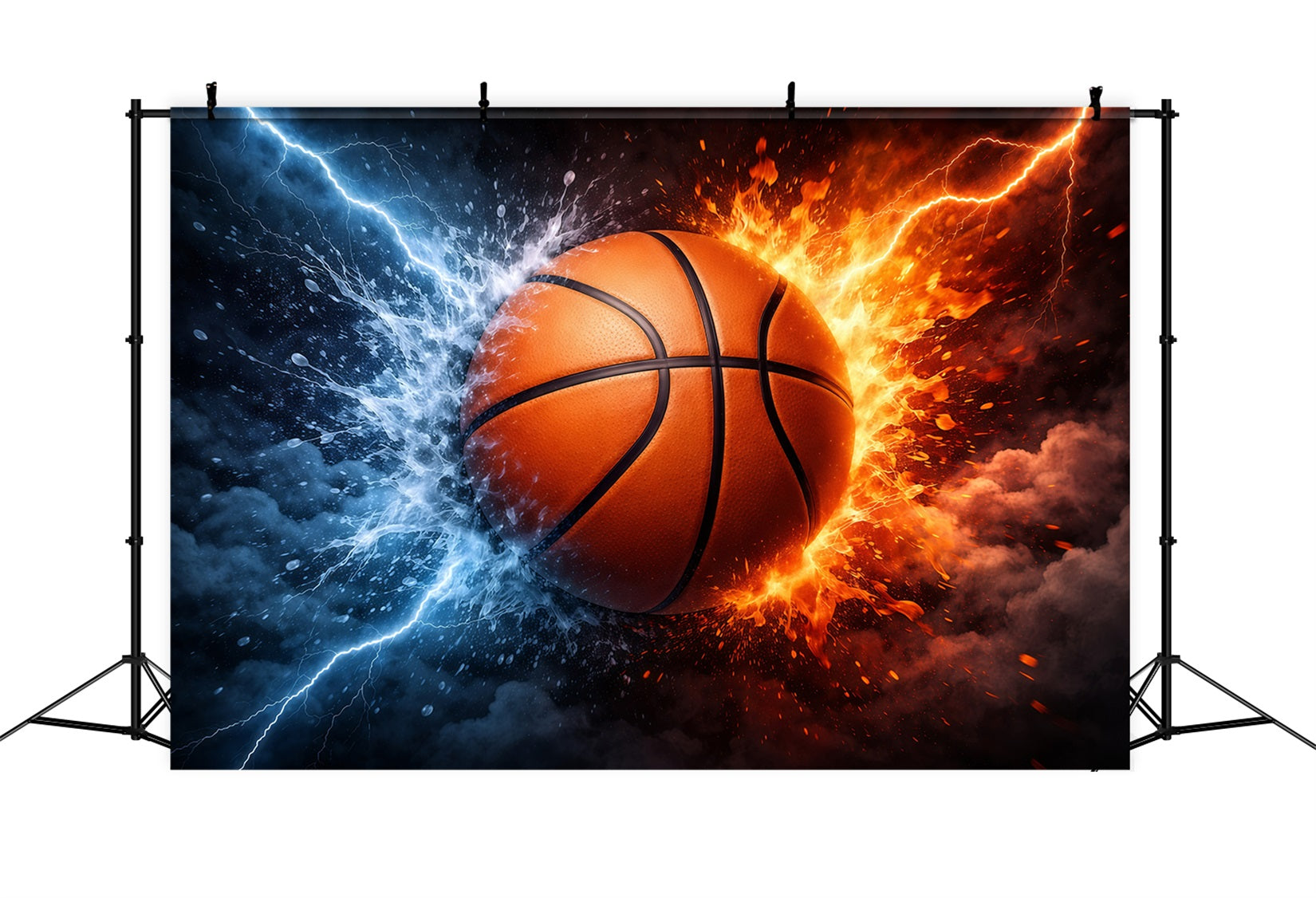 Toile de fond Sport Basketball Explosion Énergie Eau Feu GQ61-81