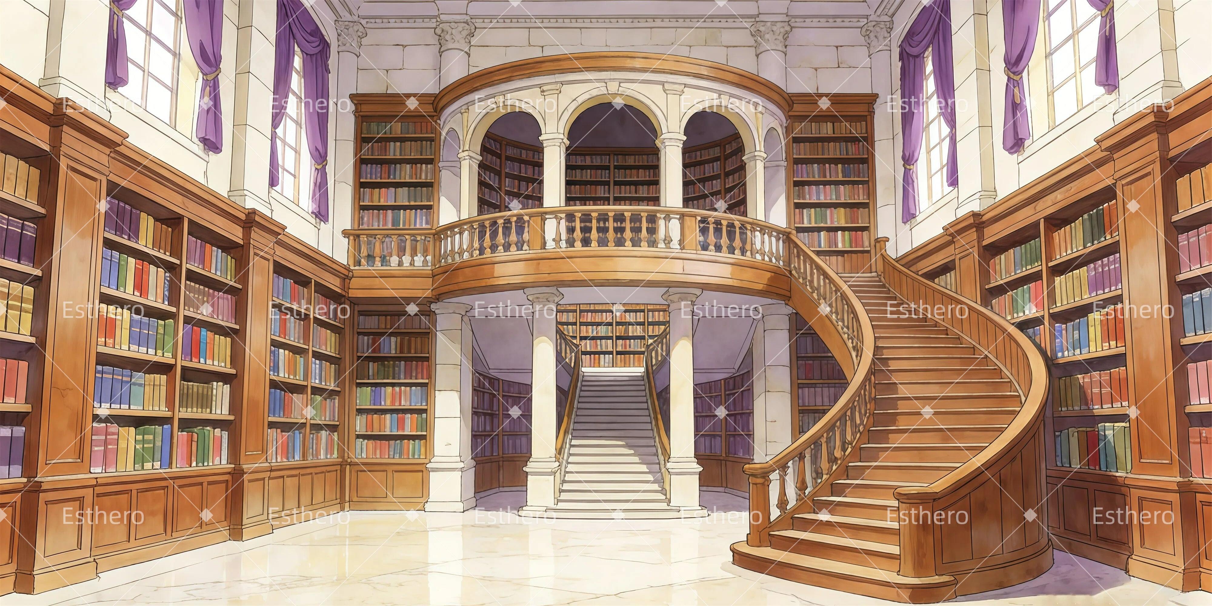 Toile de fond au Théâtre Bibliothèque Scolaire GQ61-T17