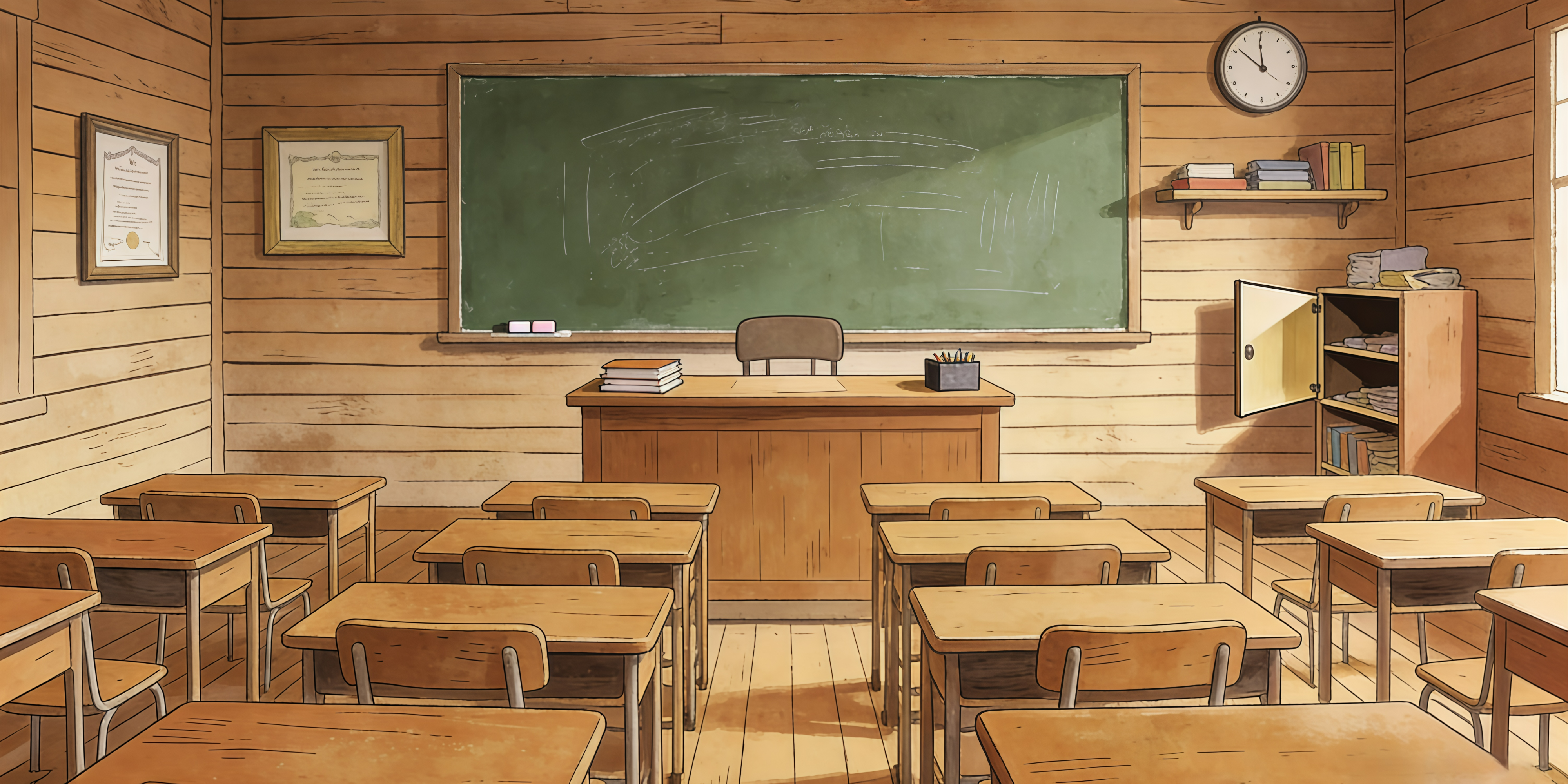 Toile de fond au Théâtre Salle De Classe À L’Ancienne GQ61-T24