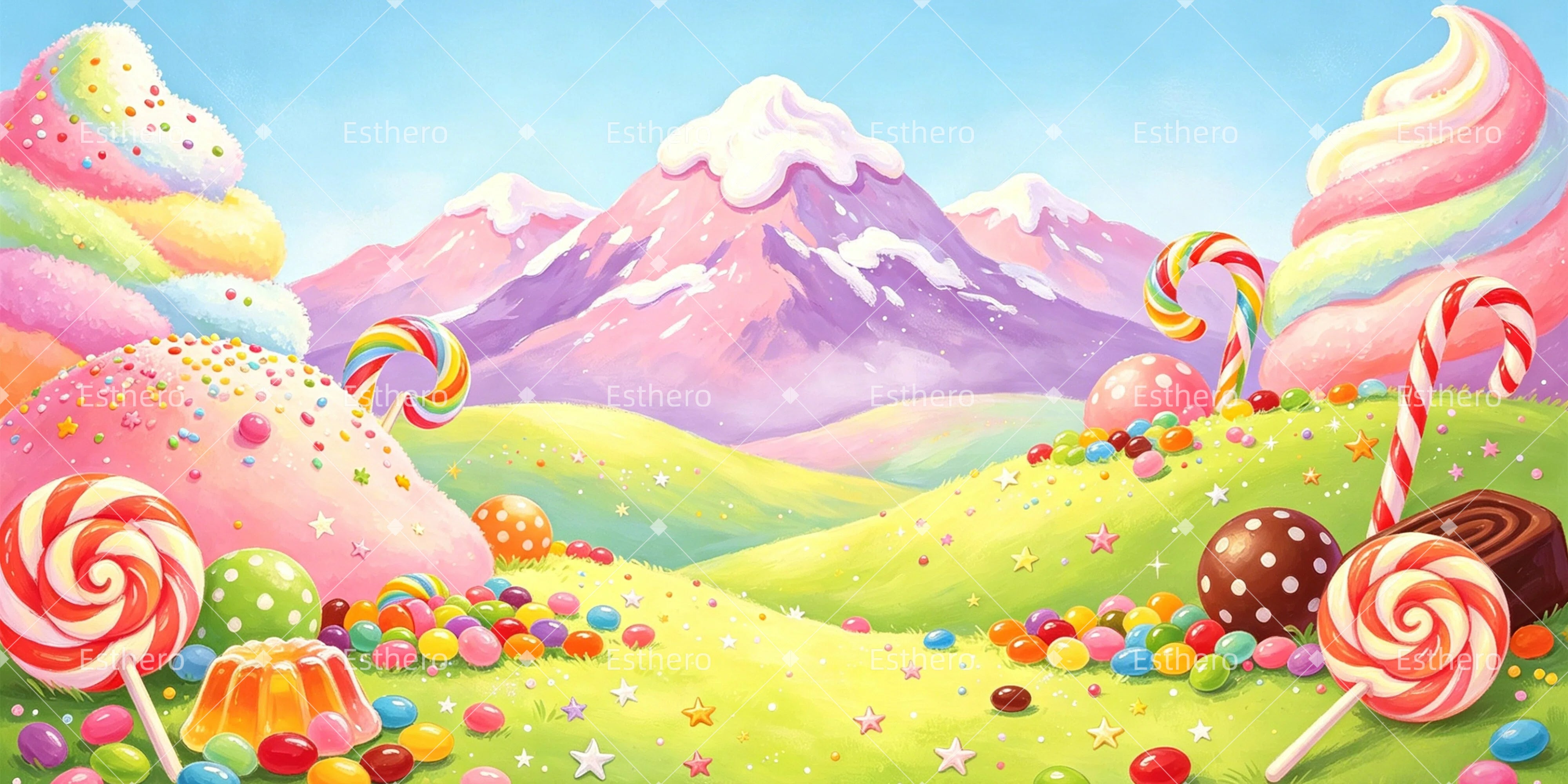 Toile de fond fantastique Candyland pour théâtre GQ65-T6
