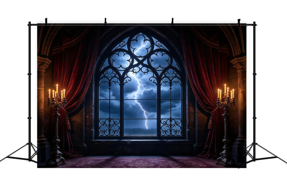 Décor De Vampire Fenêtre Gothique Éclair Chambre Décor D'Halloween 8X8 GQ67-102