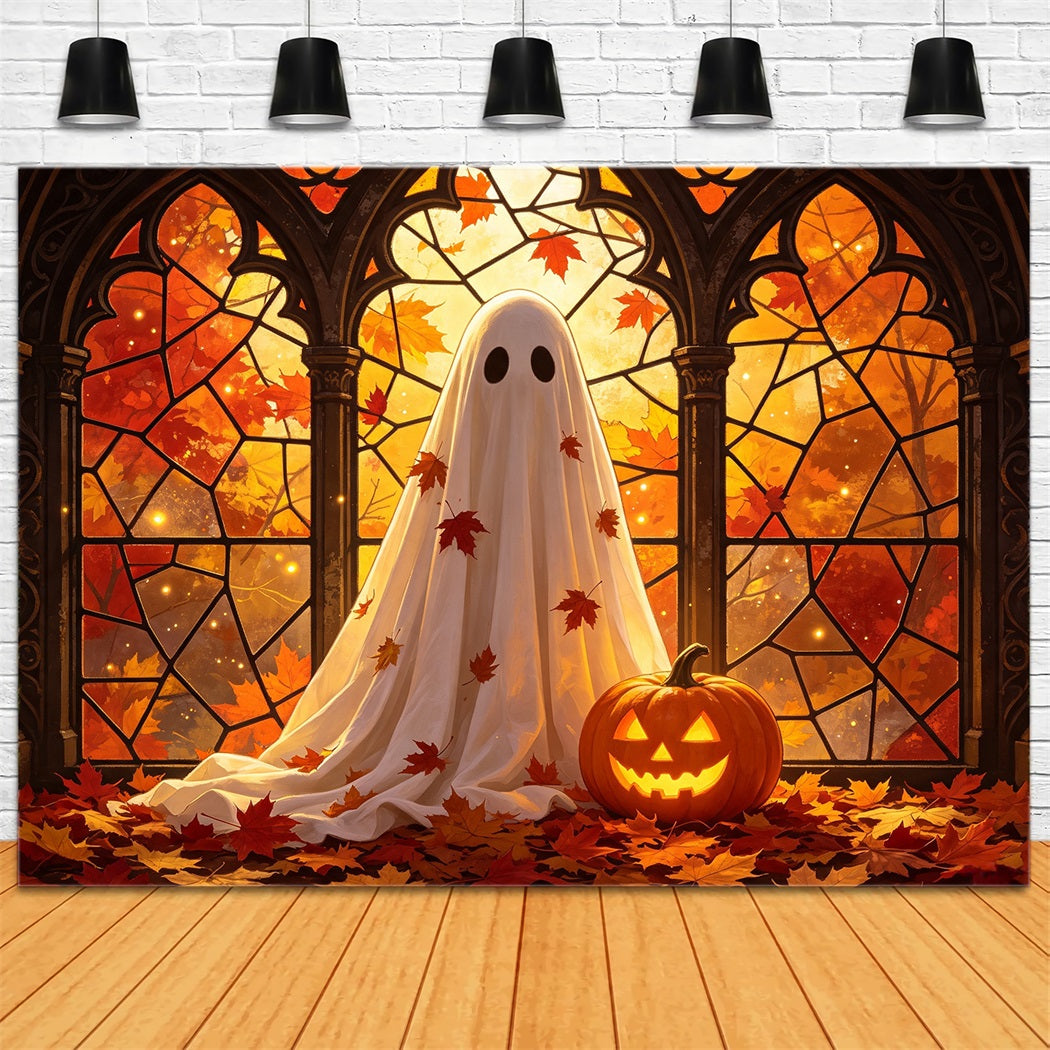 Décor De Fond En Vitrail Fantôme Décoration D'Automne En Vitrail Fantôme Pour Halloween GQ67-107