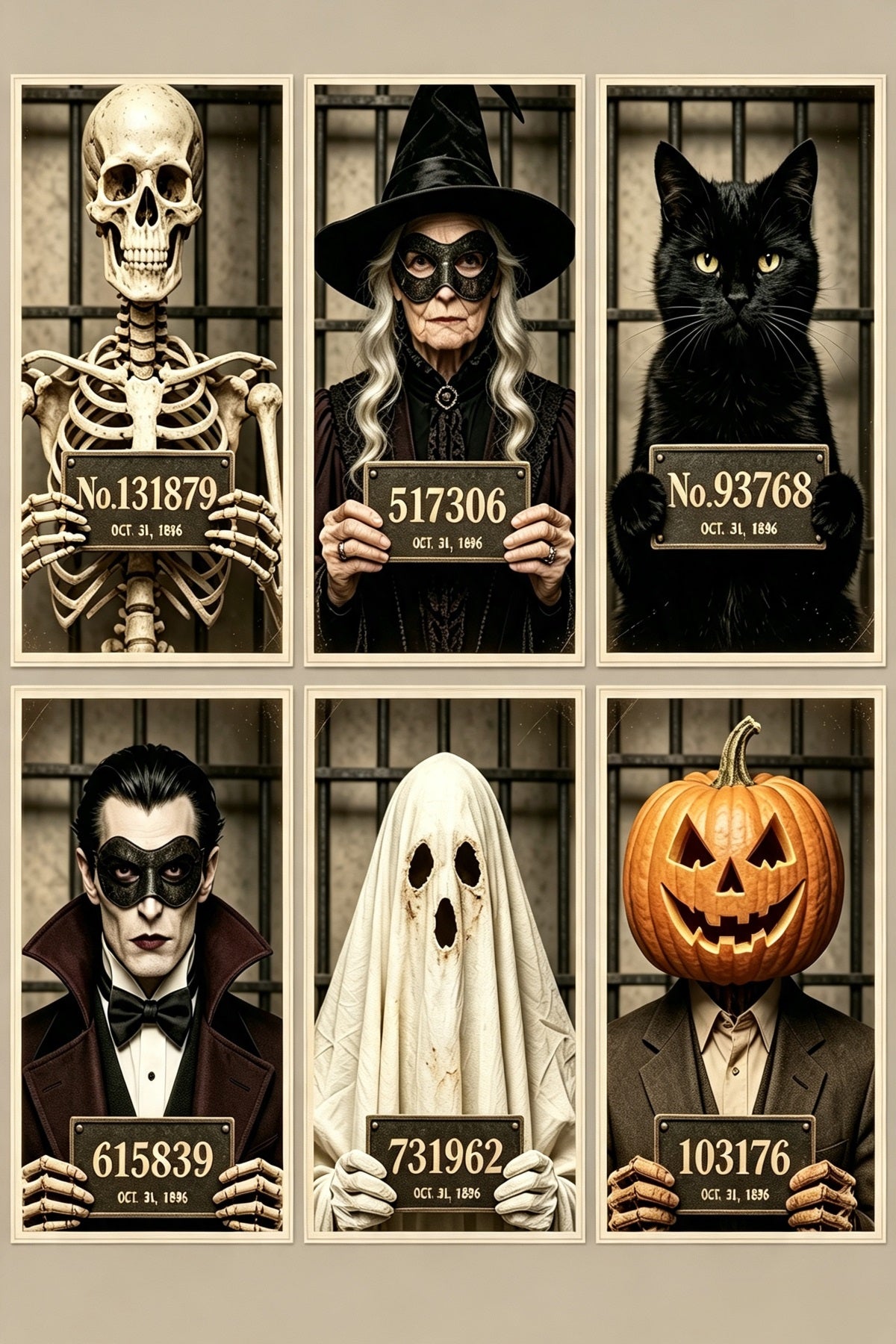 Fond De Scène Vintage Pour Photos D'Identité Judiciaire D'Halloween Inspiré Des Ghostbusters GQ67-110