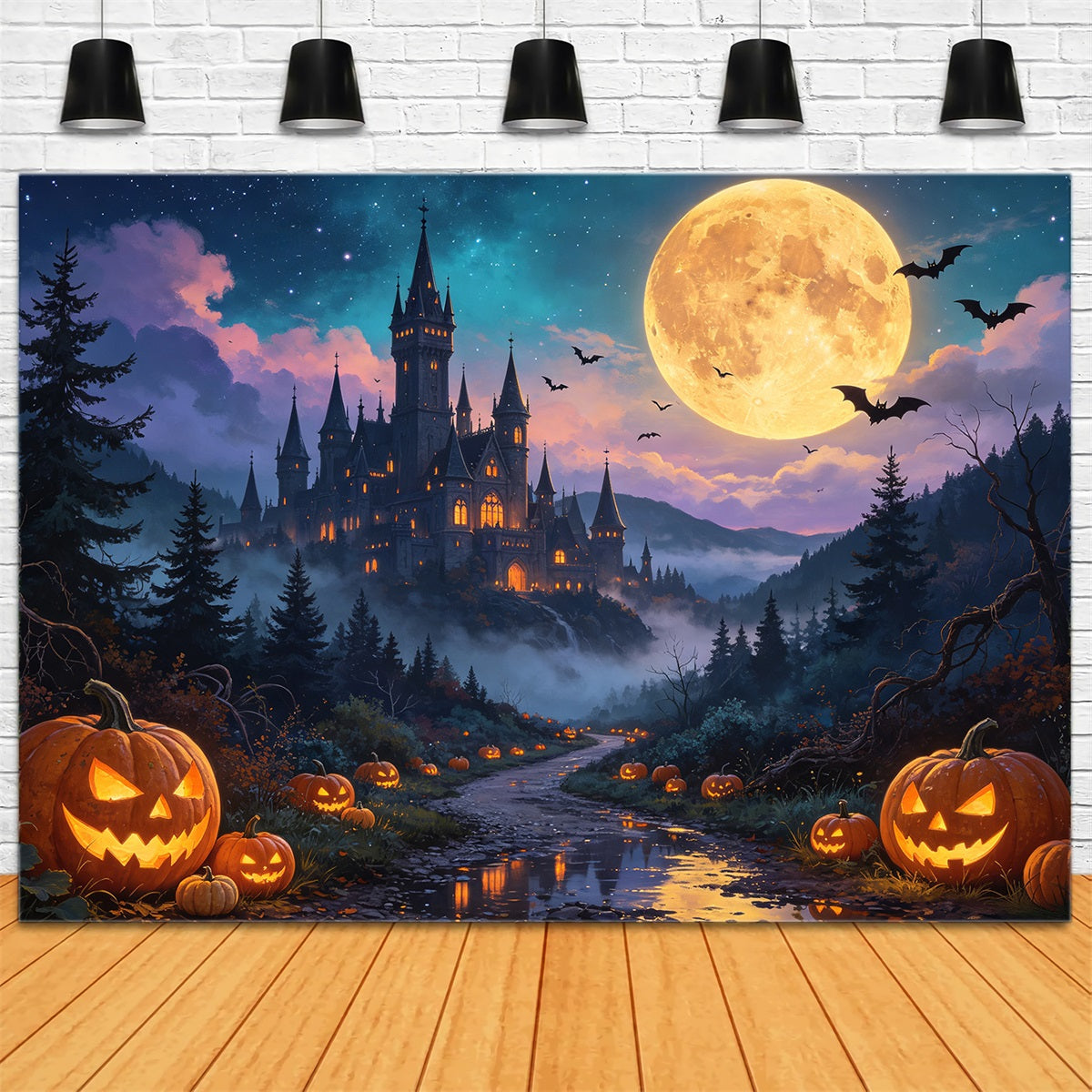 Décor De Citrouille D'Halloween Citrouille Au Clair De Lune Décor Hanté De Castle Valley GQ67-79