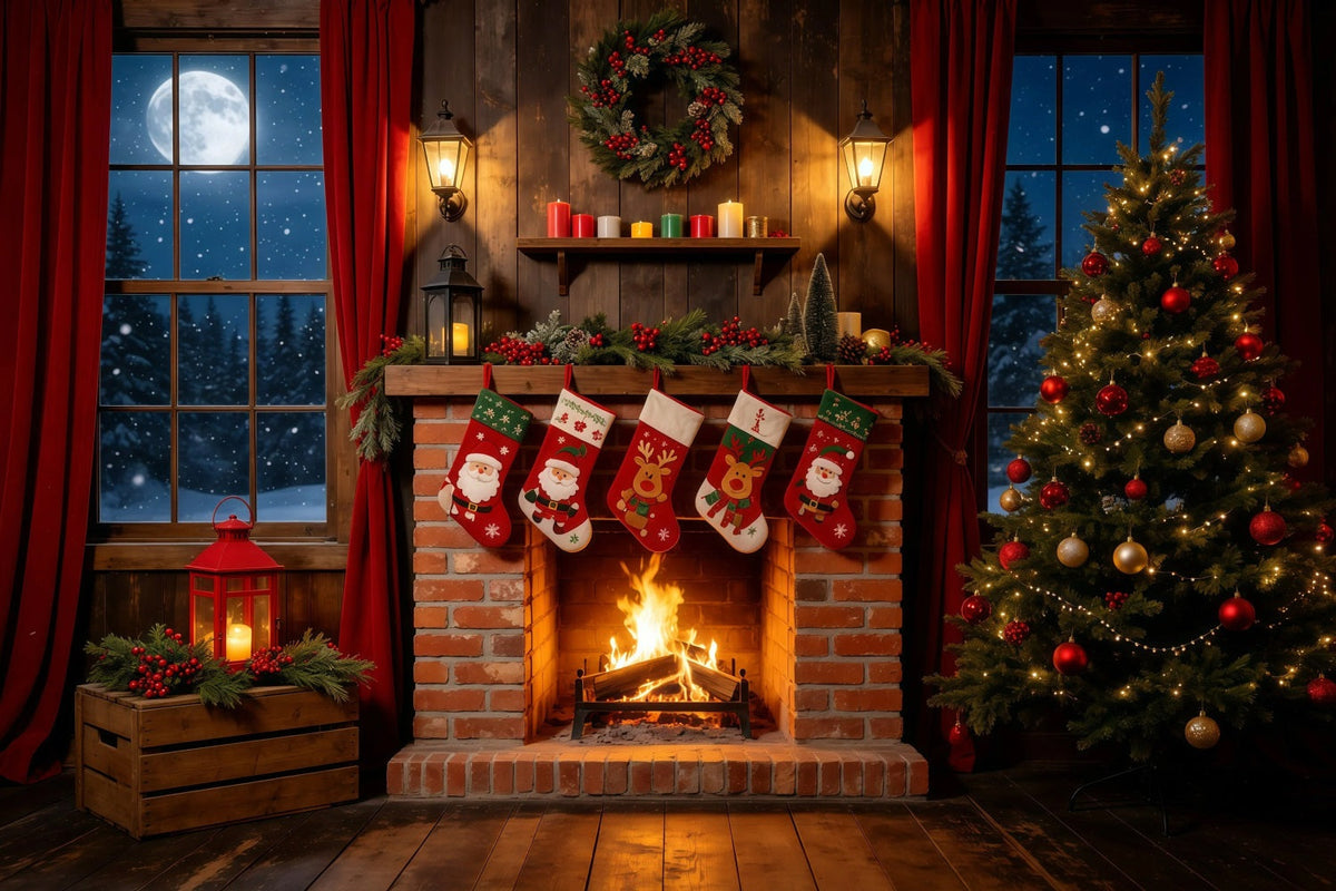 Décor De La Nuit De Noël Bas De Cheminée Rustiques Décors De Noël D'Intérieur GQ68-108