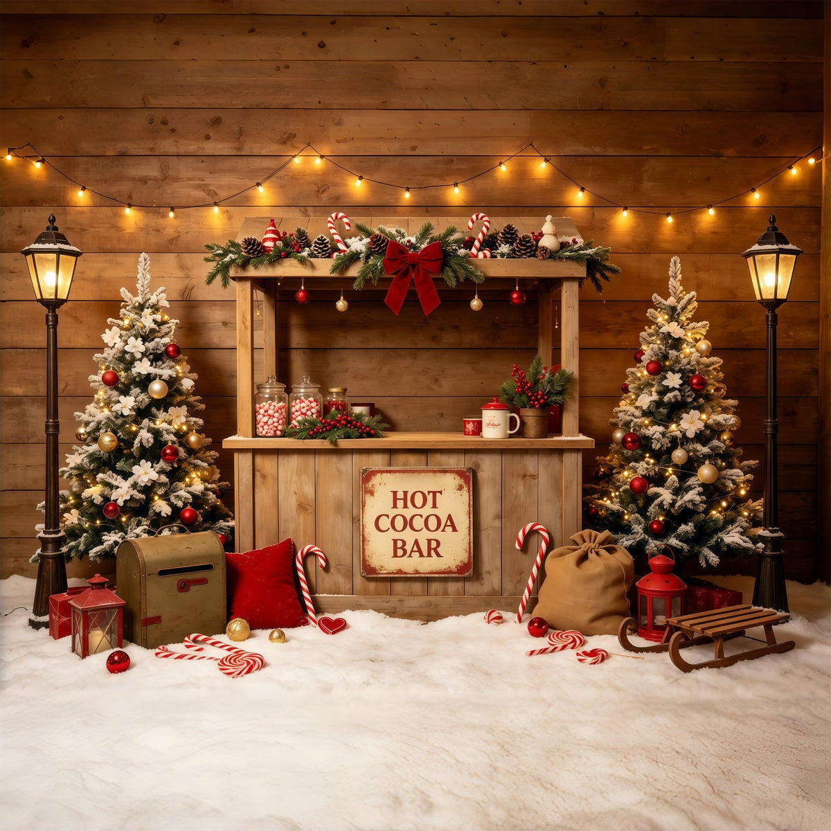 Décor De Fête De Noël Cabane Rustique Au Chocolat Décors De Studio De Noël GQ68-65