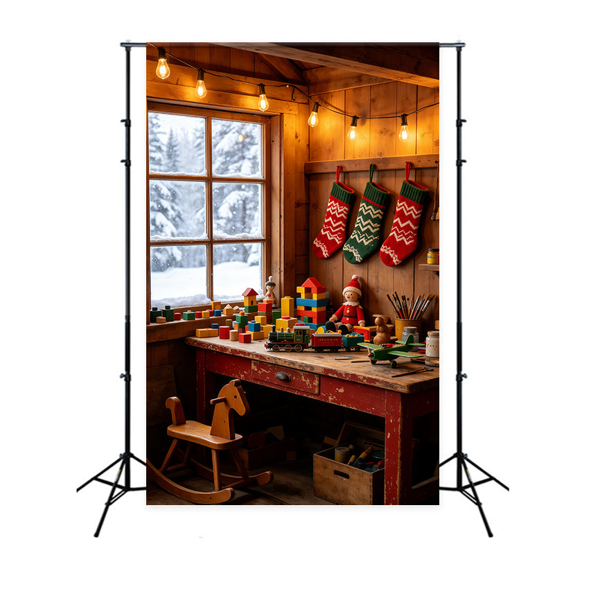 Décor De Noël Rustique Coin Jeux Du Chalet Confortable Décor De Noël Intérieur GQ69-39