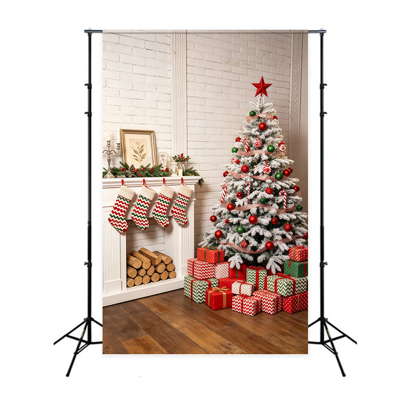 Décor De Noël Chaleureux Décoration De Cheminée Verte Décor De Noël Pour Studio GQ69-44