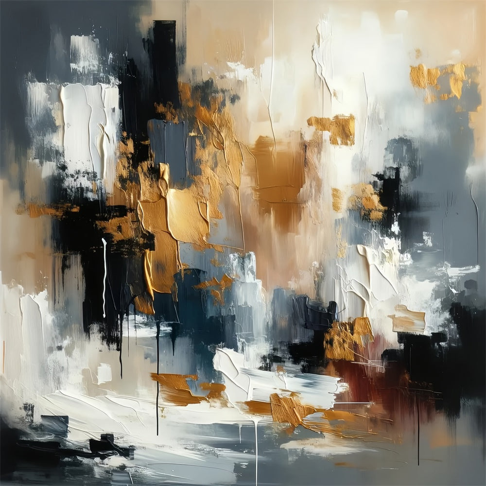 Toile de Fond Beaux-Arts Élégance Dorée Art Texturé GTY-104