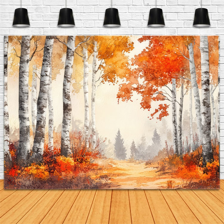 Toile de Fond Artistique Sentier Tranquille d’Automne GTY-114