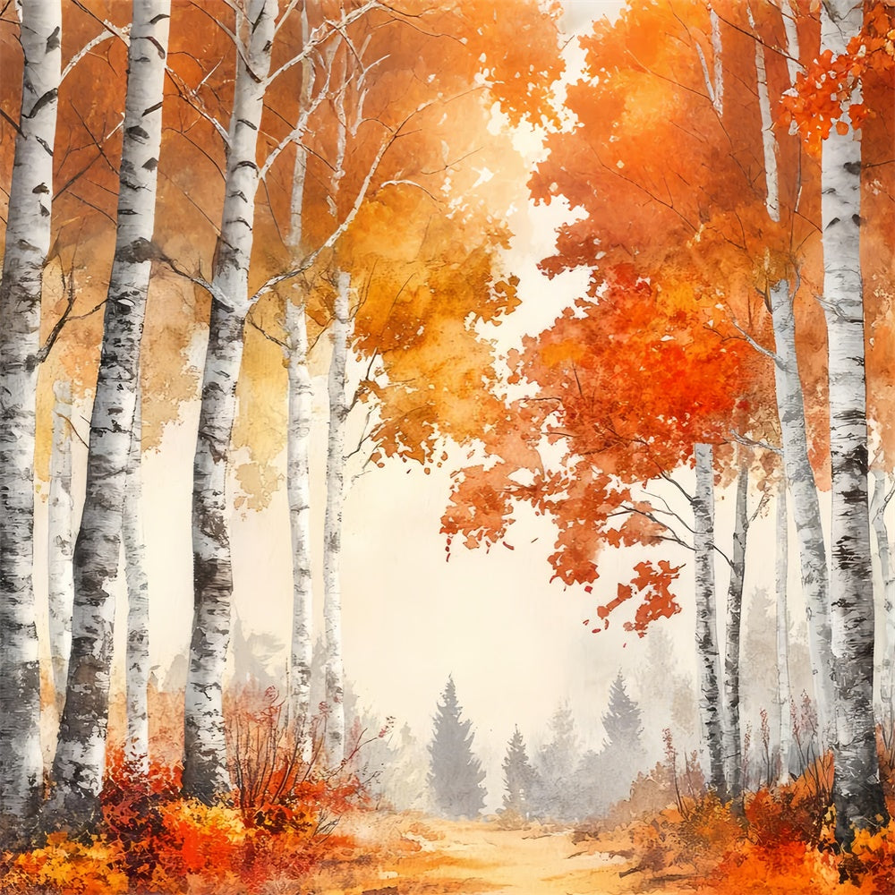 Toile de Fond Artistique Sentier Tranquille d’Automne GTY-114