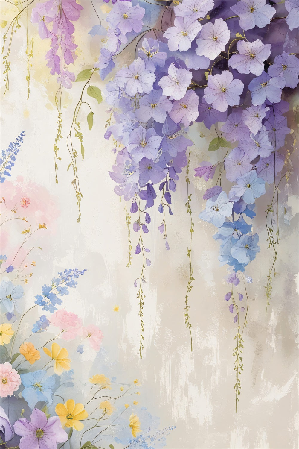 Toile de Fond Beaux-Arts Romantique Floraison Pourpre GTY-78