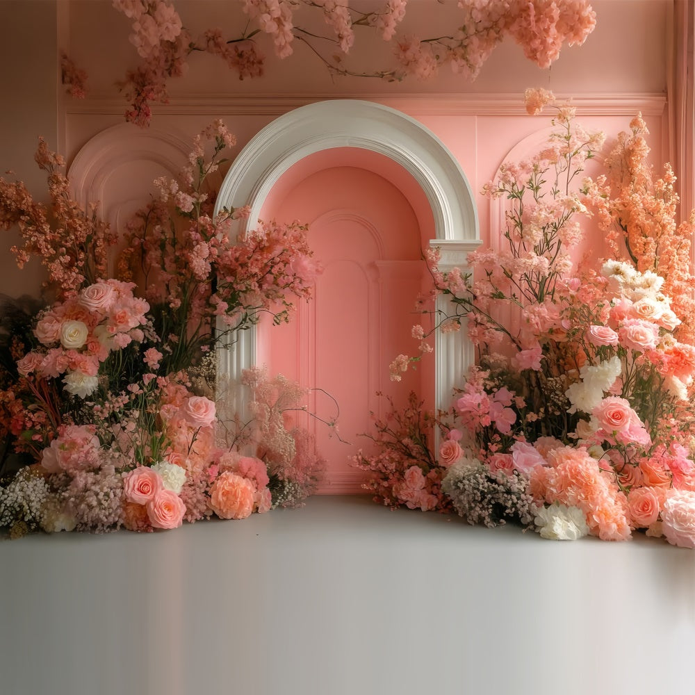 Toile de fond Maternité Arche Florale Délicate Blush GTY2-20