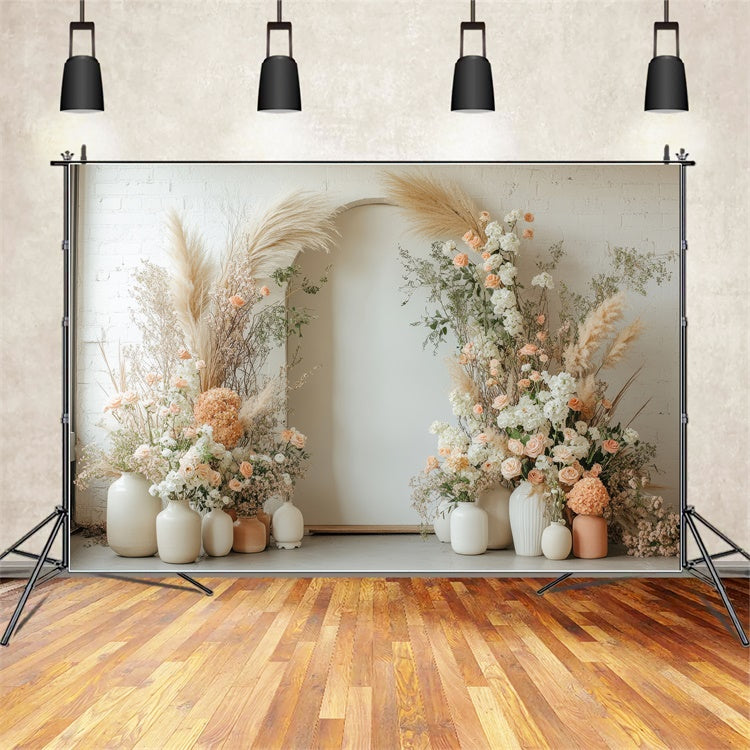 Toile de fond Maternité Arche Florale Séchée Élégante GTY2-23