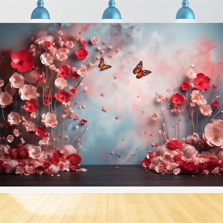 Toile de fond Maternité Fantaisie Florale Papillons GTY2-33