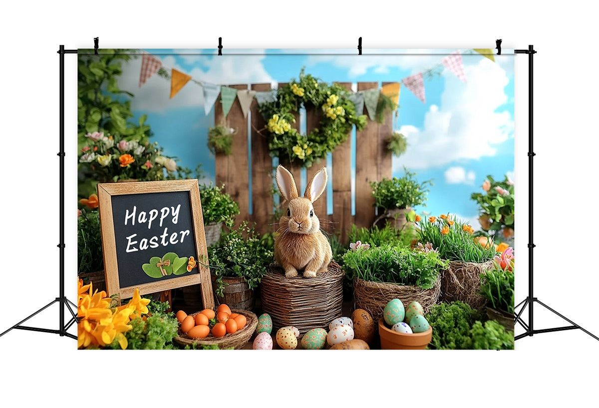 Toile de fond Studio Photo Pâques Verdure Luxuriante Carotte Lapin GTY3-244