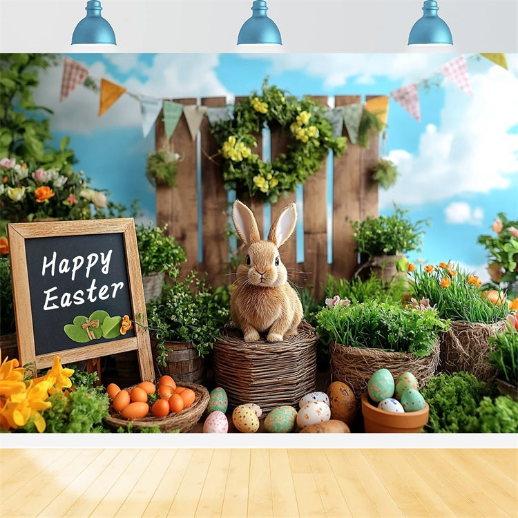 Toile de fond Studio Photo Pâques Verdure Luxuriante Carotte Lapin GTY3-244