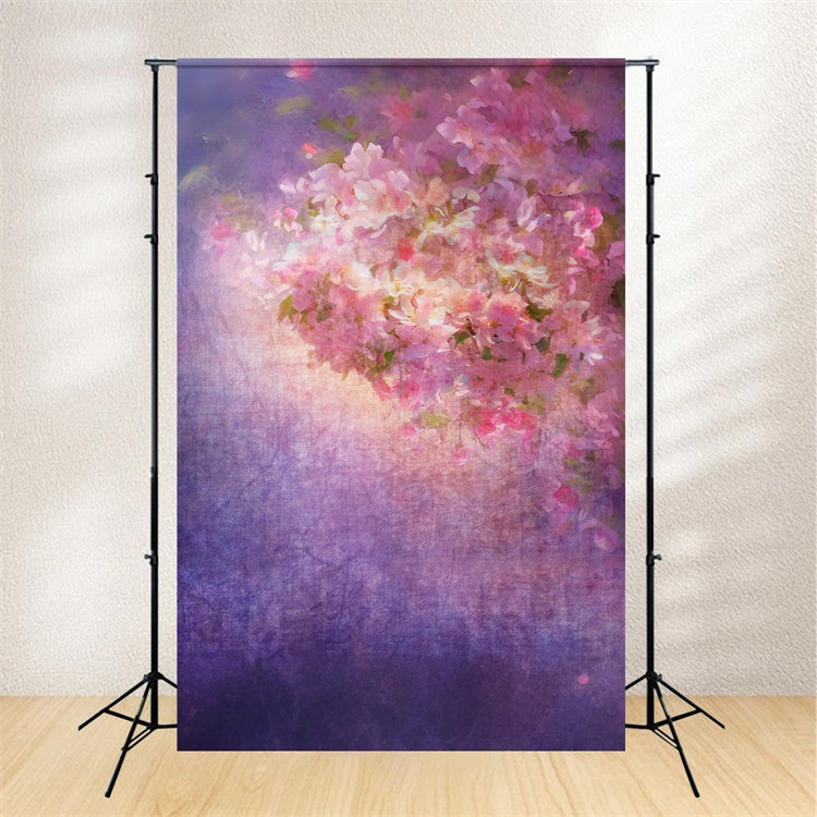 Toile de fond Fleurs Violettes Éclat Floral Rose Poudré GTY3-27