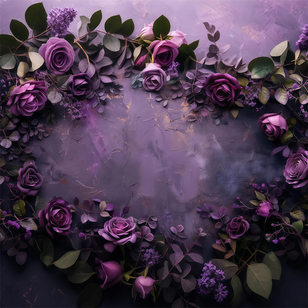 Toile de fond Mur Floral Violet Élégance Florale Violet Profond GTY3-28