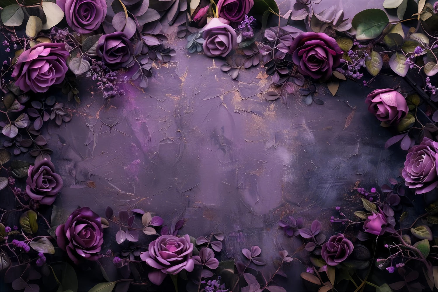 Toile de fond Mur Floral Violet Élégance Florale Violet Profond GTY3-28