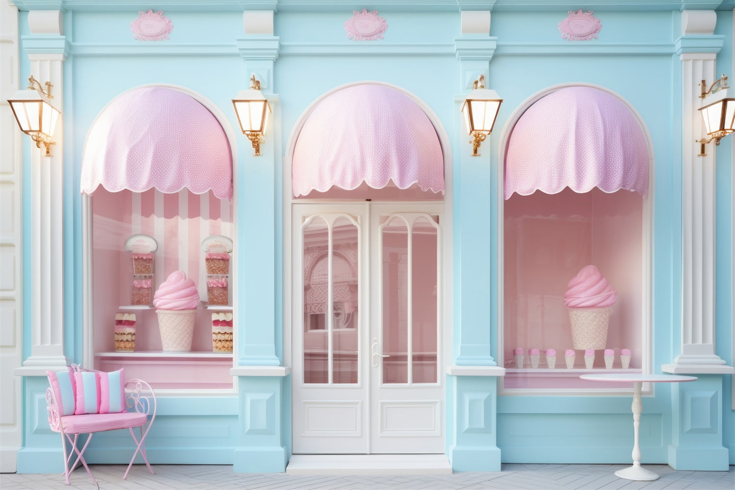 Toile de fond Été Pastel Boutique Desserts GTY3-296