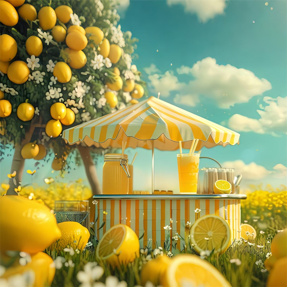 Toile de fond Été Citronnier Marché Soleil GTY3-299