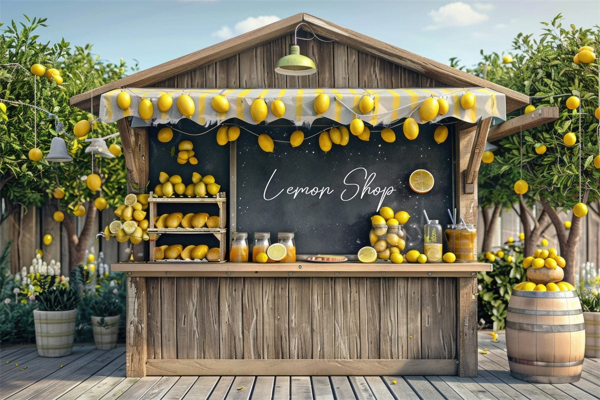 Toile de fond Été Marché Jus de Citron Rustique GTY3-408