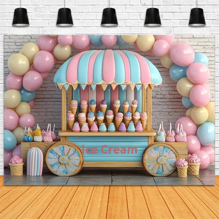 Toile de fond Été Chariot à Bonbons Glace GTY3-411