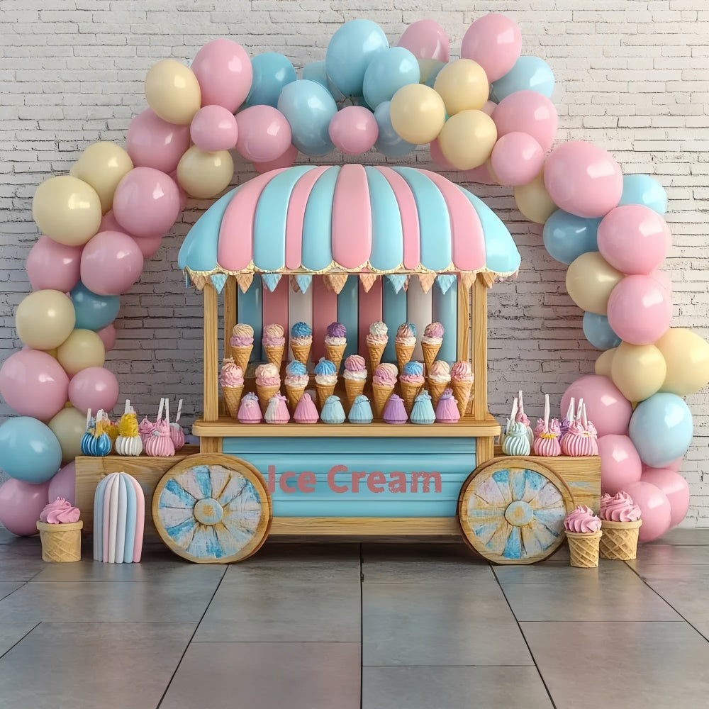 Toile de fond Été Chariot à Bonbons Glace GTY3-411