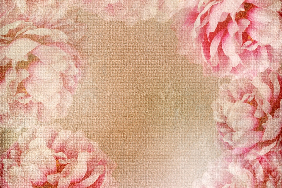Toile de fond Portrait Vintage Toile Florale Beige GTY3-82