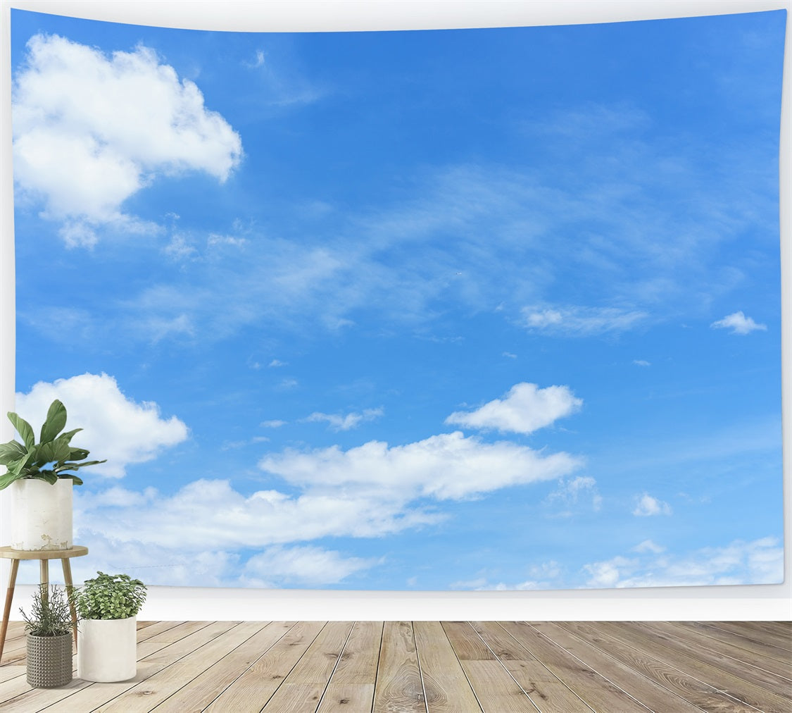 Toile de fond Ciel Bleu Nuages Flottants LXX1-319