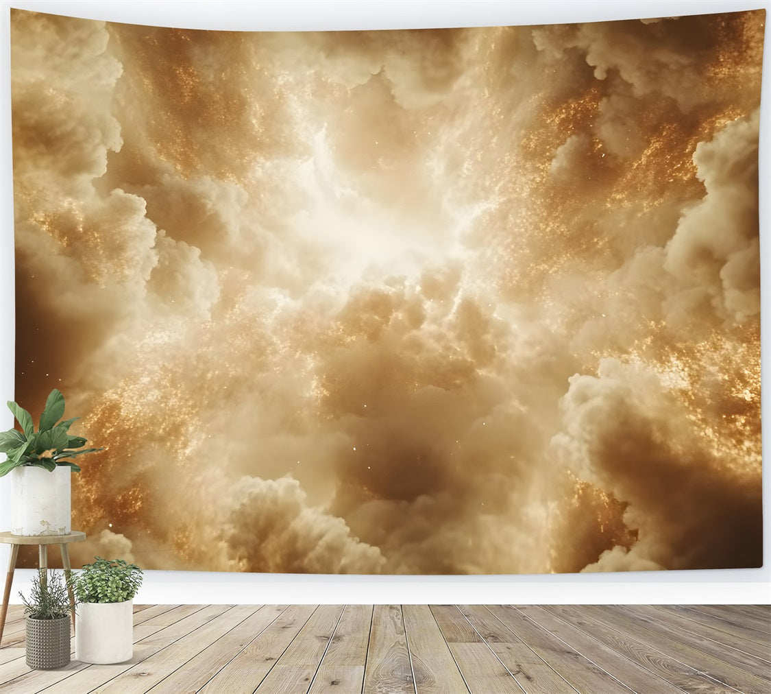 Toile de fond Nuage Magique Lumière Dorée LXX1-325
