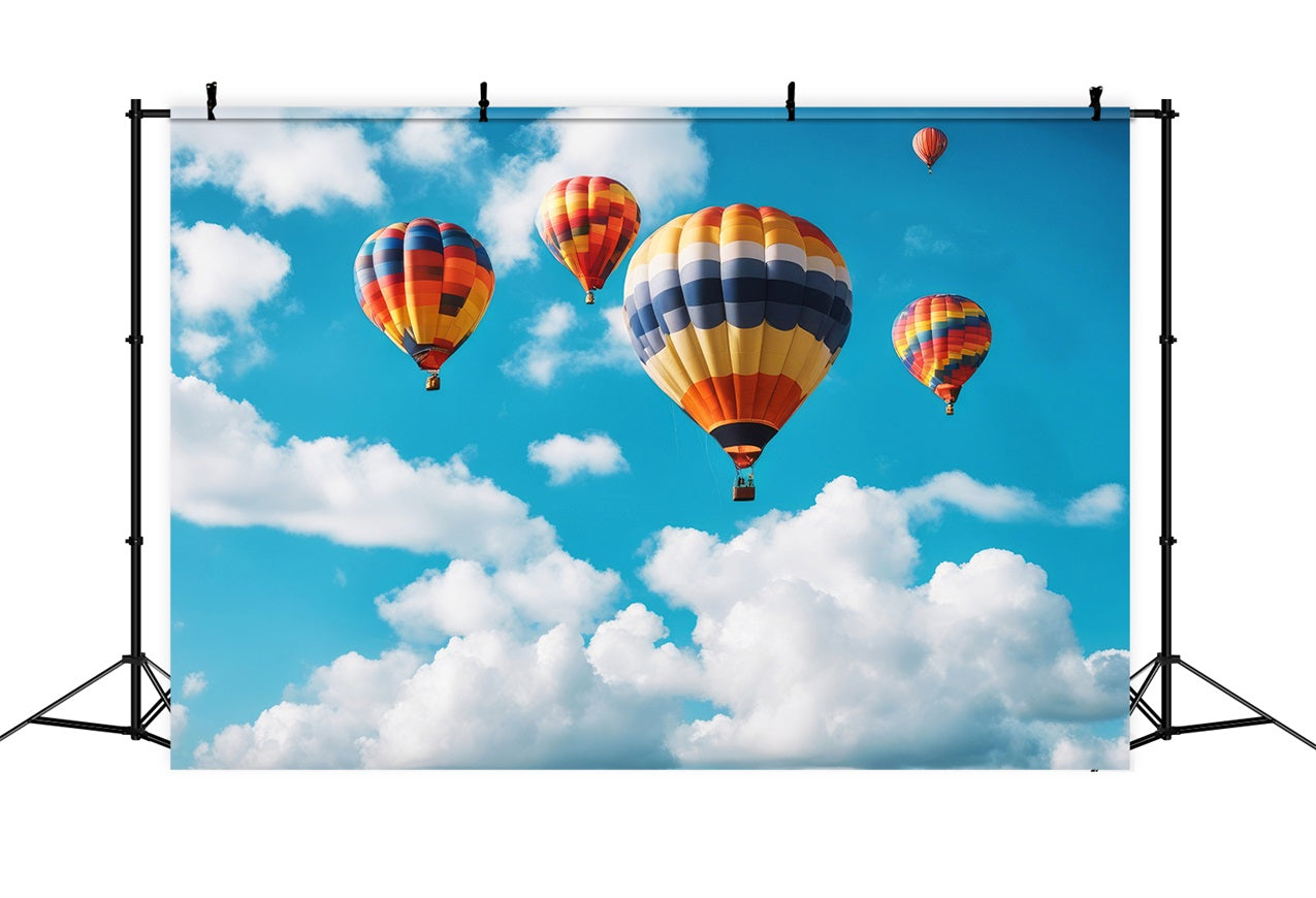 Toile de fond Nuage Aventure Colorée Ciel Ballon LXX1-331