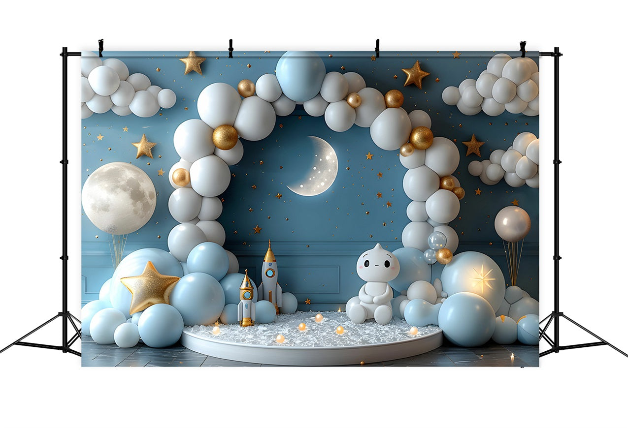 Toile de fond Ciel Nuageux Arc-en-ciel Étoilé LXX1-340