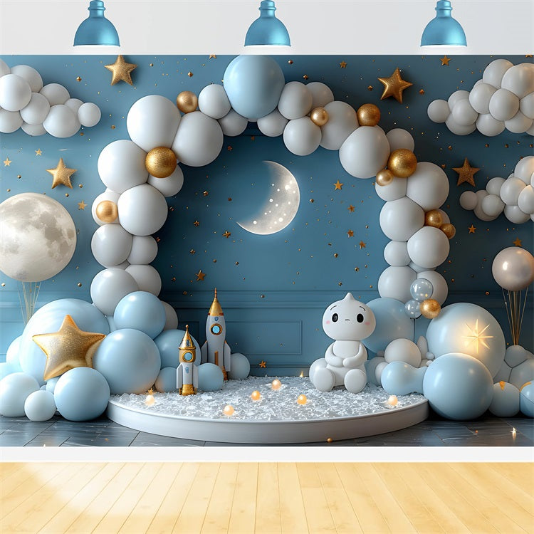 Toile de fond Ciel Nuageux Arc-en-ciel Étoilé LXX1-340