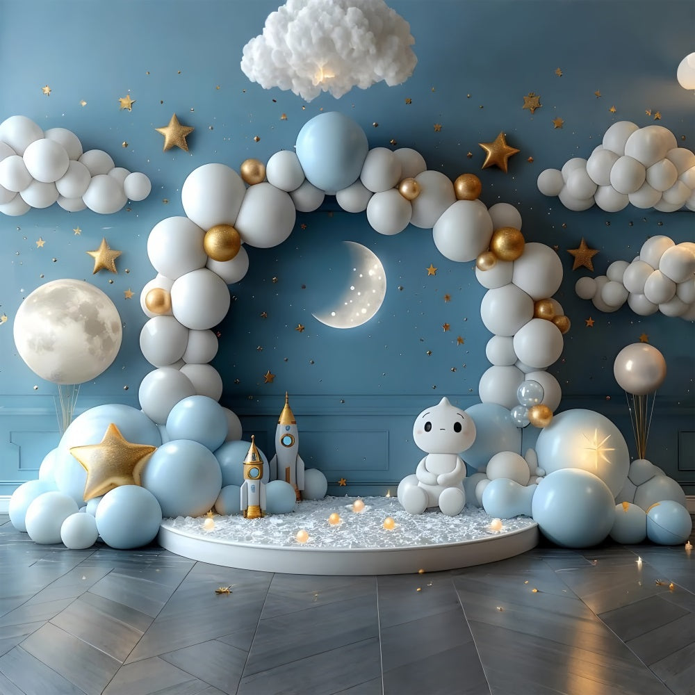 Toile de fond Ciel Nuageux Arc-en-ciel Étoilé LXX1-340