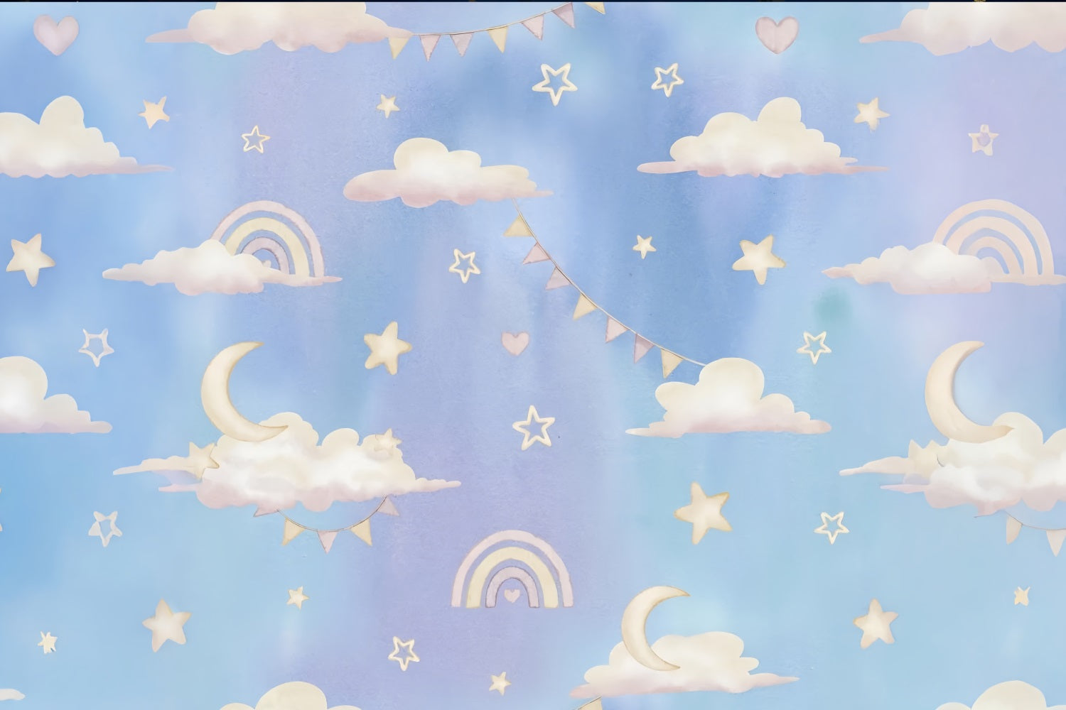 Toile de fond Nuages Pastels Nuit Étoilée LXX1-344