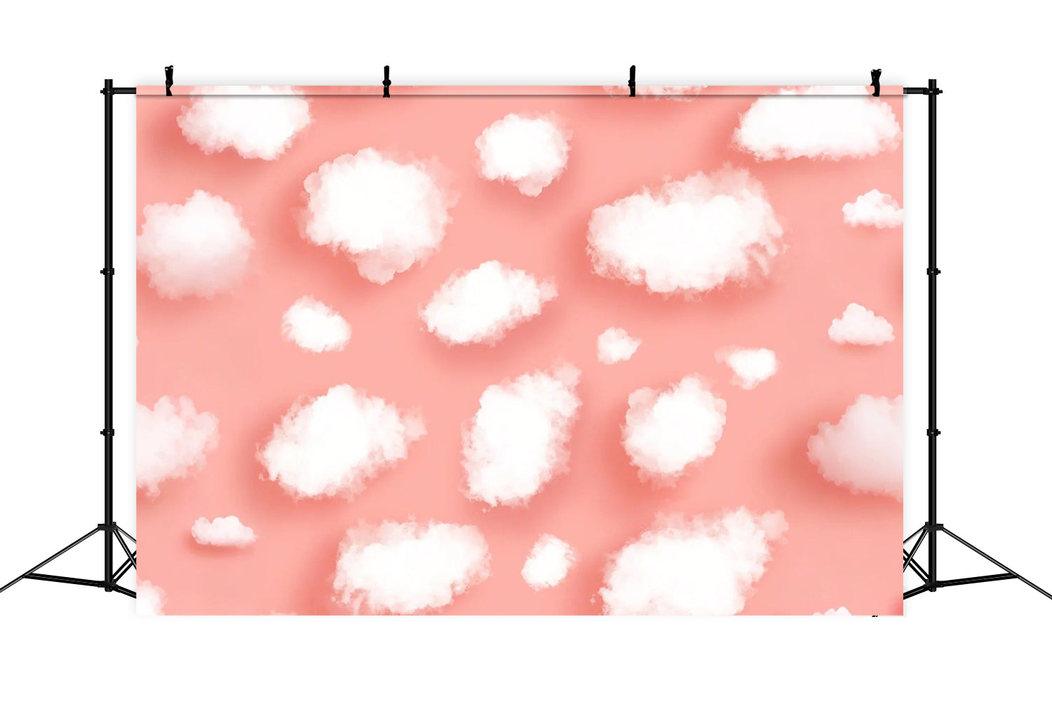 Toile de fond Ciel Rose Nuage Blanc Cotonneux LXX1-347
