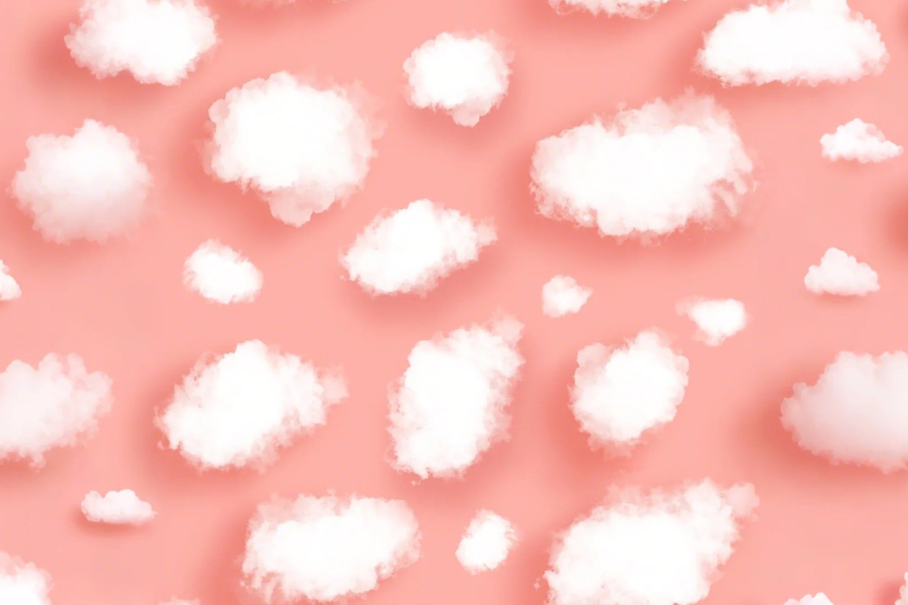 Toile de fond Ciel Rose Nuage Blanc Cotonneux LXX1-347