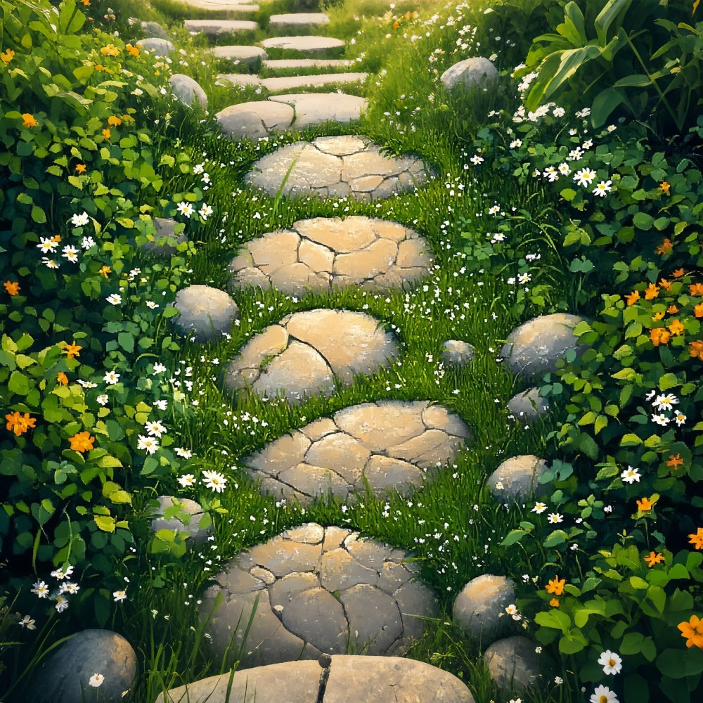 Toile de fond sol Sentier rustique en pavés LXX2-230