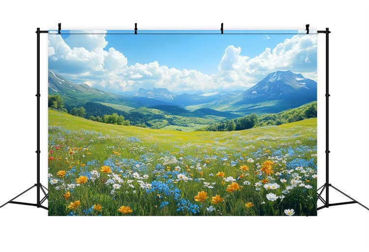 Fond Photo Printemps Pics Majestueux Fleurs Sauvages Épanouies LXX2-67