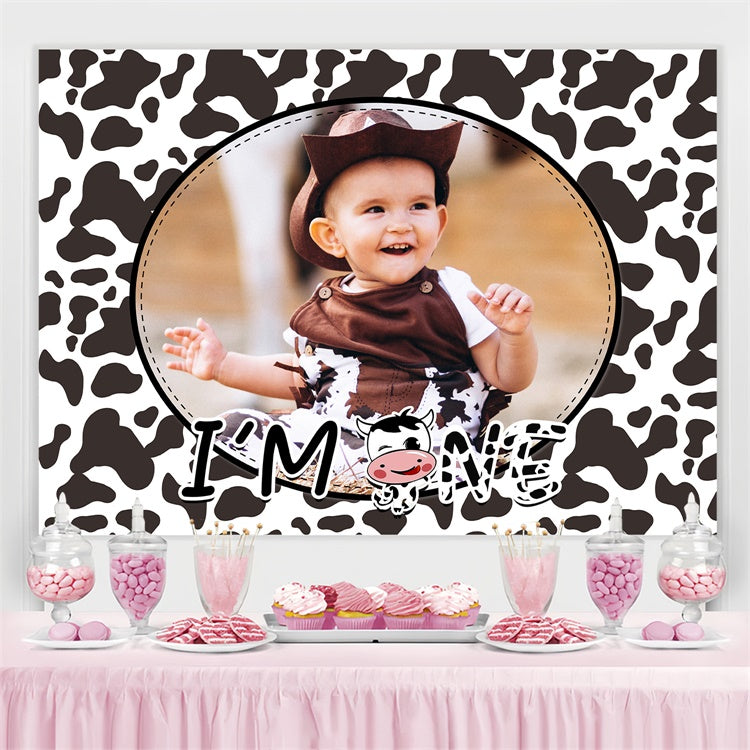 Toile de fond Anniversaire Personnalisé Cowboy Bébé 1er Anniversaire LXX3-116