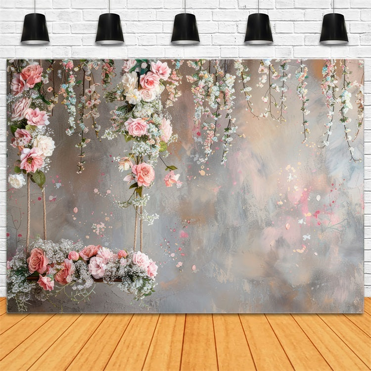 Toile de fond Fête des Mères Photographie Balançoire Florale LXX3-38