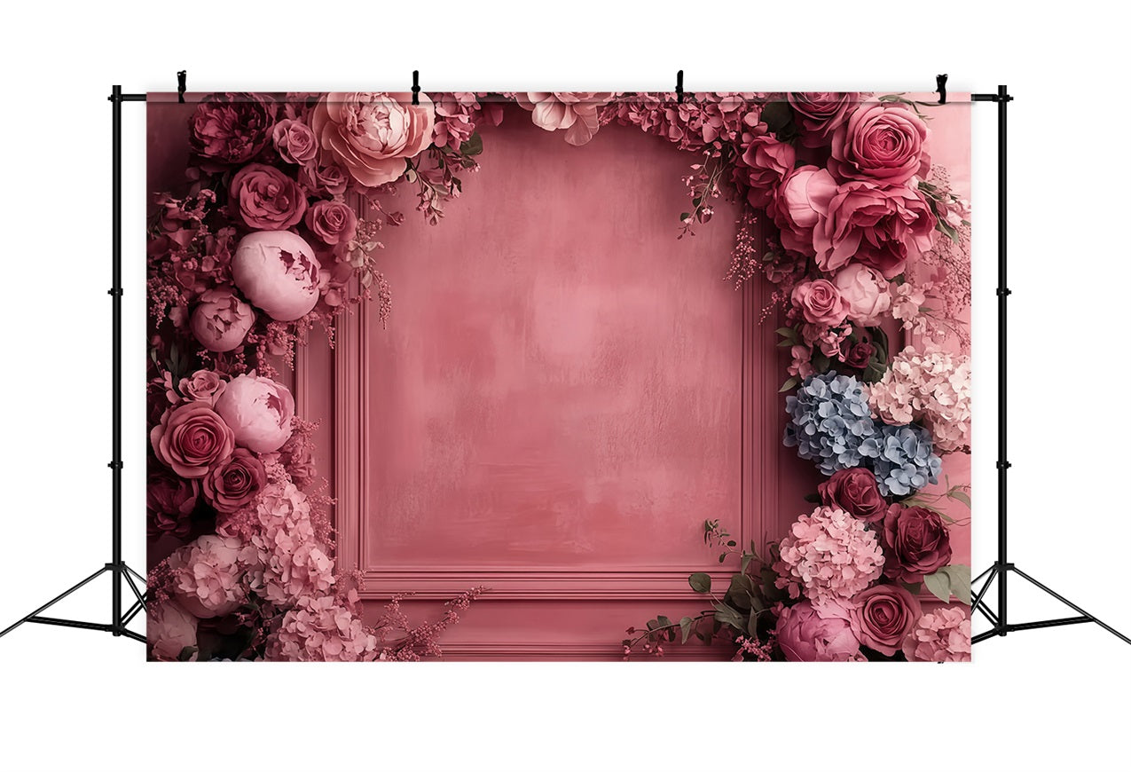 Toile de fond Photographie Fête des Mères Cadre Floral Rouge LXX3-40