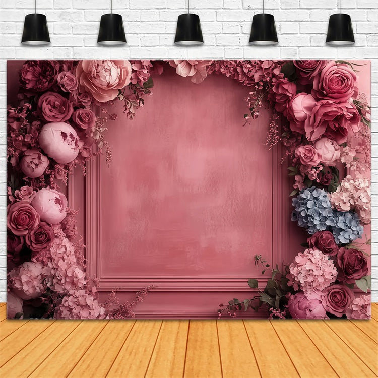 Toile de fond Photographie Fête des Mères Cadre Floral Rouge LXX3-40