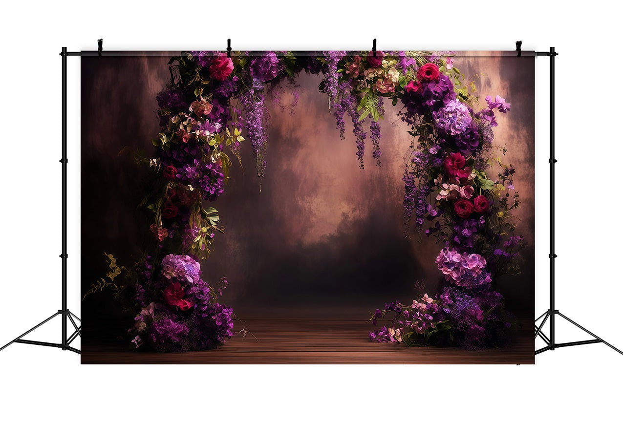 Toile de fond Fête des Mères Arche Florale Violet Profond LXX3-42