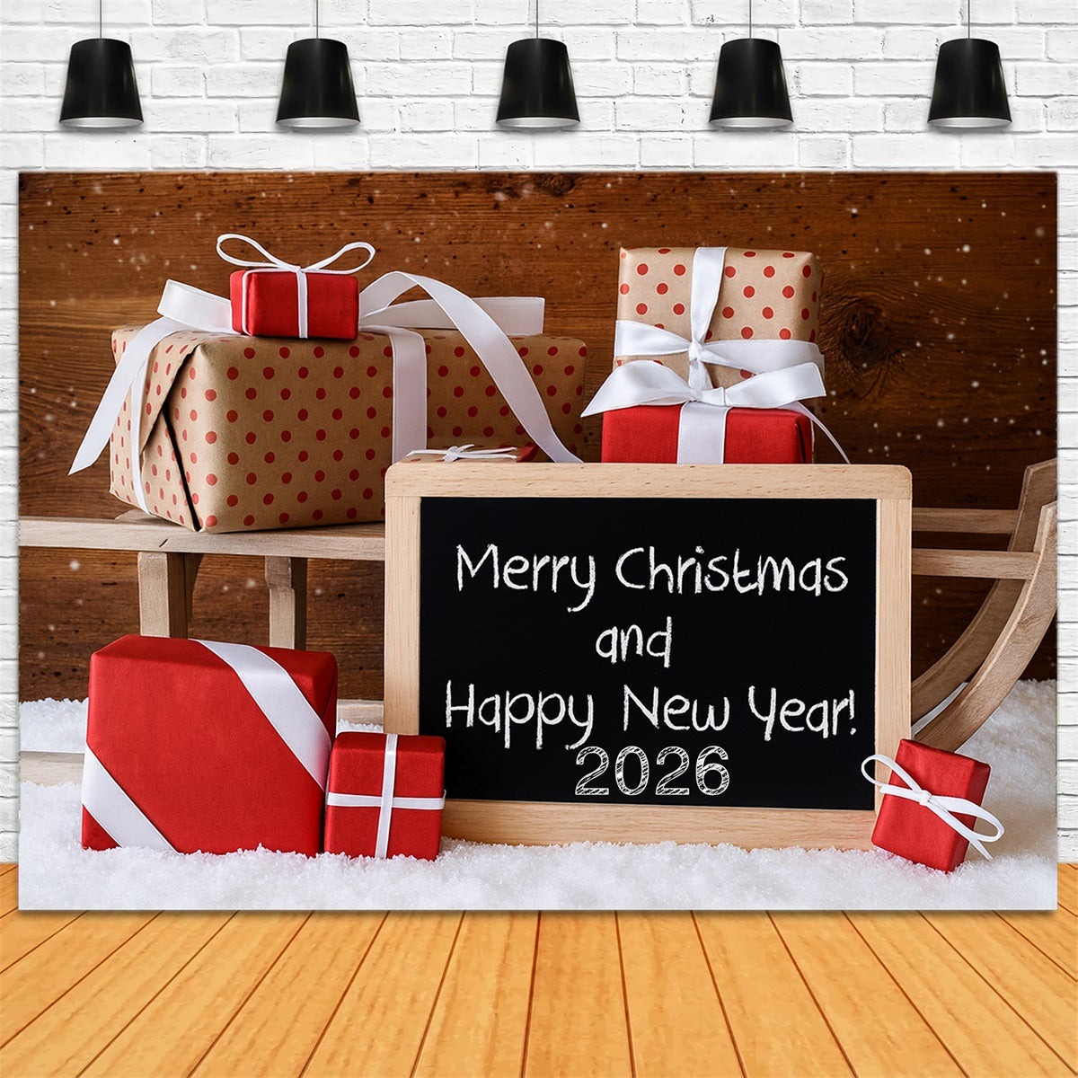 Fond photo pour le Nouvel An Boîtes-cadeaux de Noël Fonds pour le Nouvel An LXX510-12